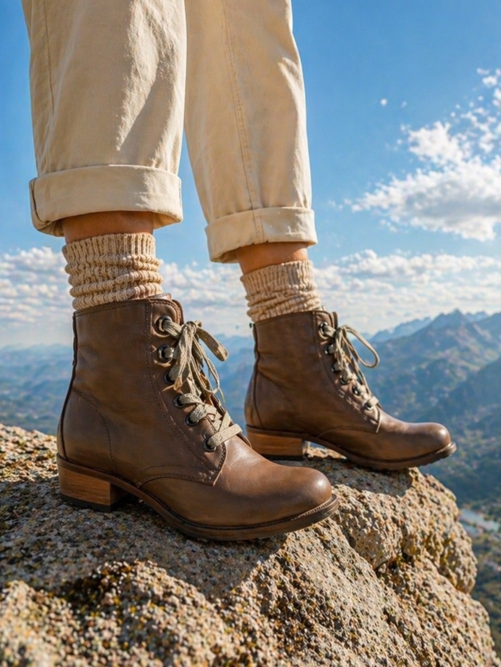 Chaco Brown Leather Lace Up Ankle Boots Women’s Size 7 Rugged Outdoor Comfort